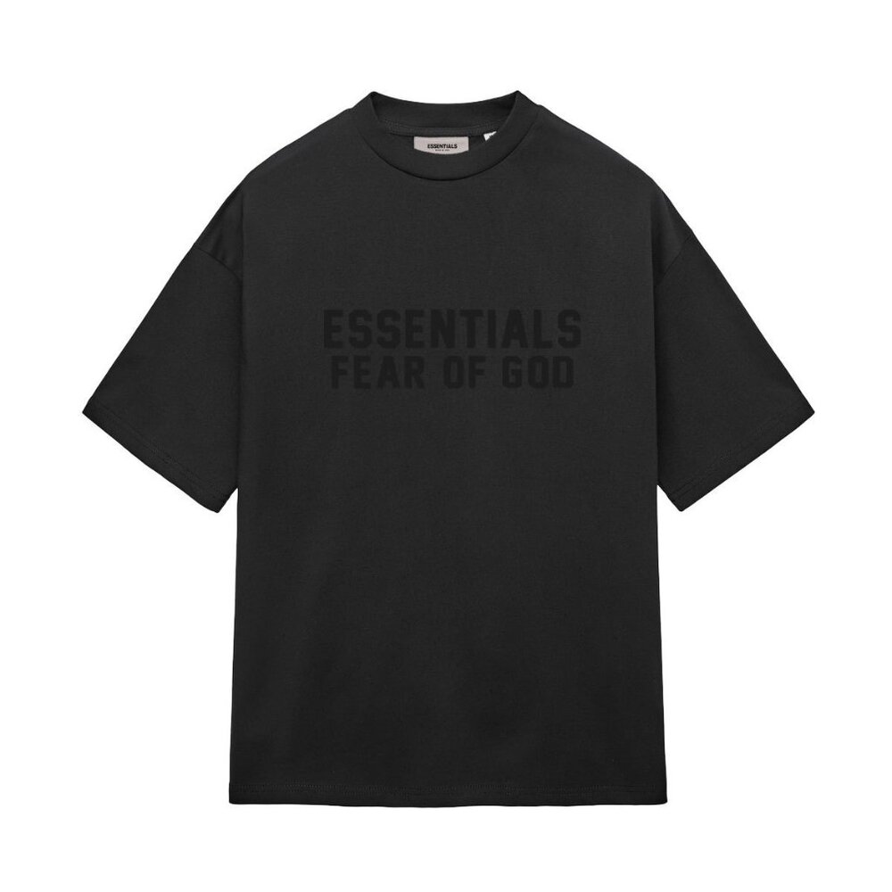ESSENTIALS Flocked Small Letters Short T-shirt